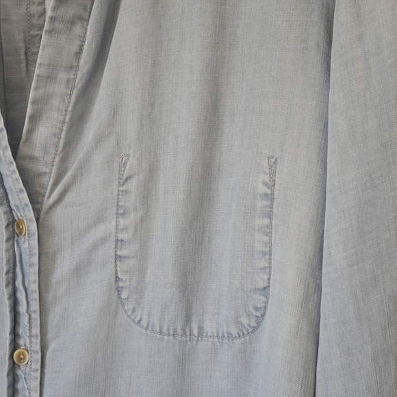 Bella Dahl Chambray Shirt Reverse Pocket Plus Size 3X - Picture 4 of 8